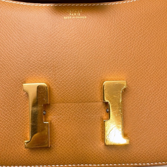 SOLD!HERMES CONSTANCE 18 Mini Bag Gold Courchevel With Gold Hardware! SOLD - Picture 8 of 16